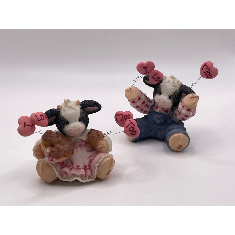 Vintage Enesco Mary Rhyner-Nadig Cow Figurines Love Muffin I Love Moo 468835